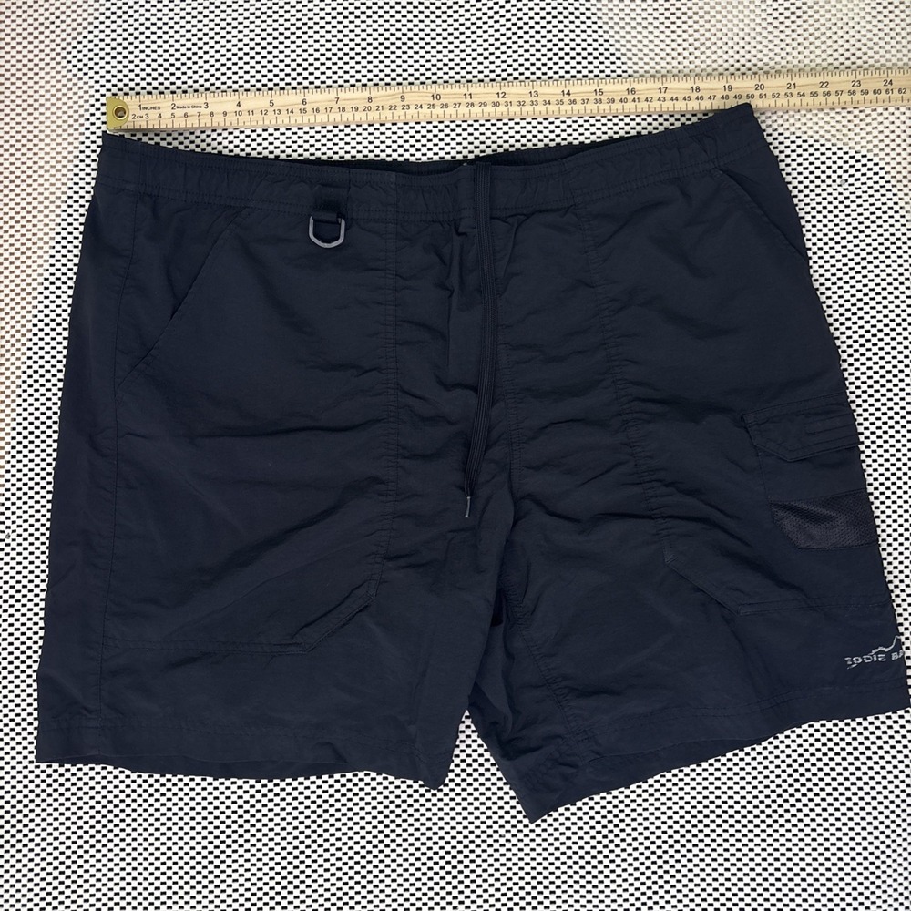 Eddie Bauer Mens Black Cargo Shorts XL Elastic Waist Hiking Fishing Outdoor Mesh - Picture 6 of 7